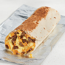 Cheesy Toasted Breakfast Burrito Sausage