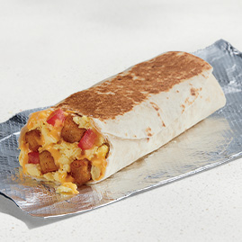 Cheesy Toasted Breakfast Burrito Potato